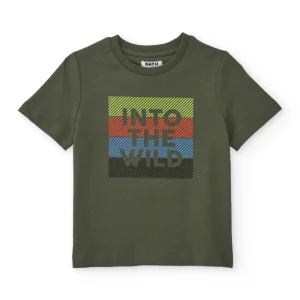 Camiseta de niño de punto con gráfico lineal