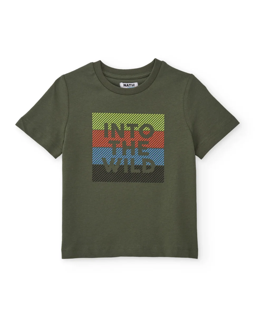 Camiseta de niño de punto con gráfico lineal - Imagen 2