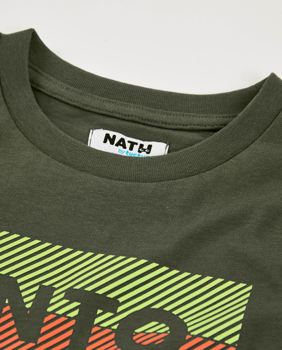 Camiseta de niño de punto con gráfico lineal - Imagen 4