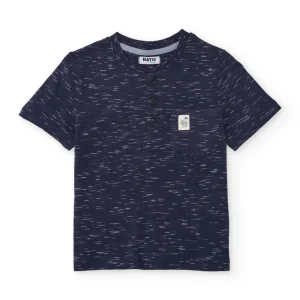 Camiseta de niño de punto con efecto jaspeado