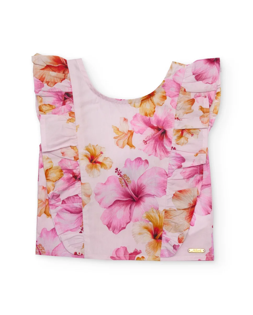 Camisa de niña de plana con volantes laterales - Imagen 3