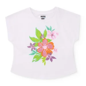 Camiseta de niña de punto con acabado brillante