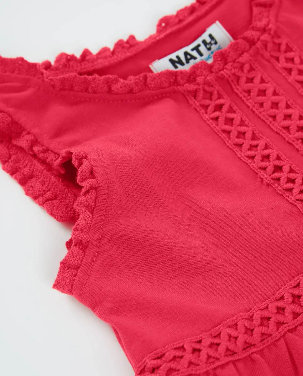 Vestido de niña de punto con detalles de encaje - Imagen 4