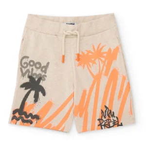 Bermuda de niño de punto y estampado estilo grafiti