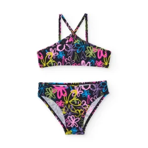 Bikini de niña de punto de estilo grafiti