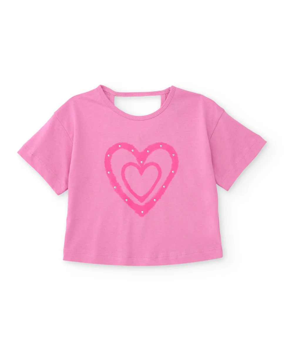 Camiseta de niña de punto con apliques brillantes - Imagen 2