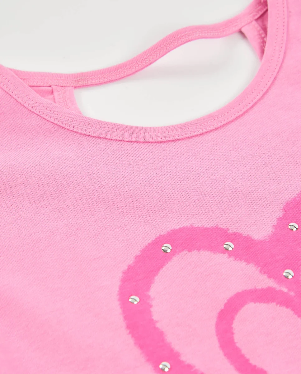 Camiseta de niña de punto con apliques brillantes - Imagen 4