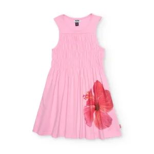 Vestido de niña de punto con fruncido elástico