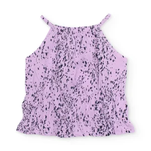 Top de niña de punto con estampado de motas