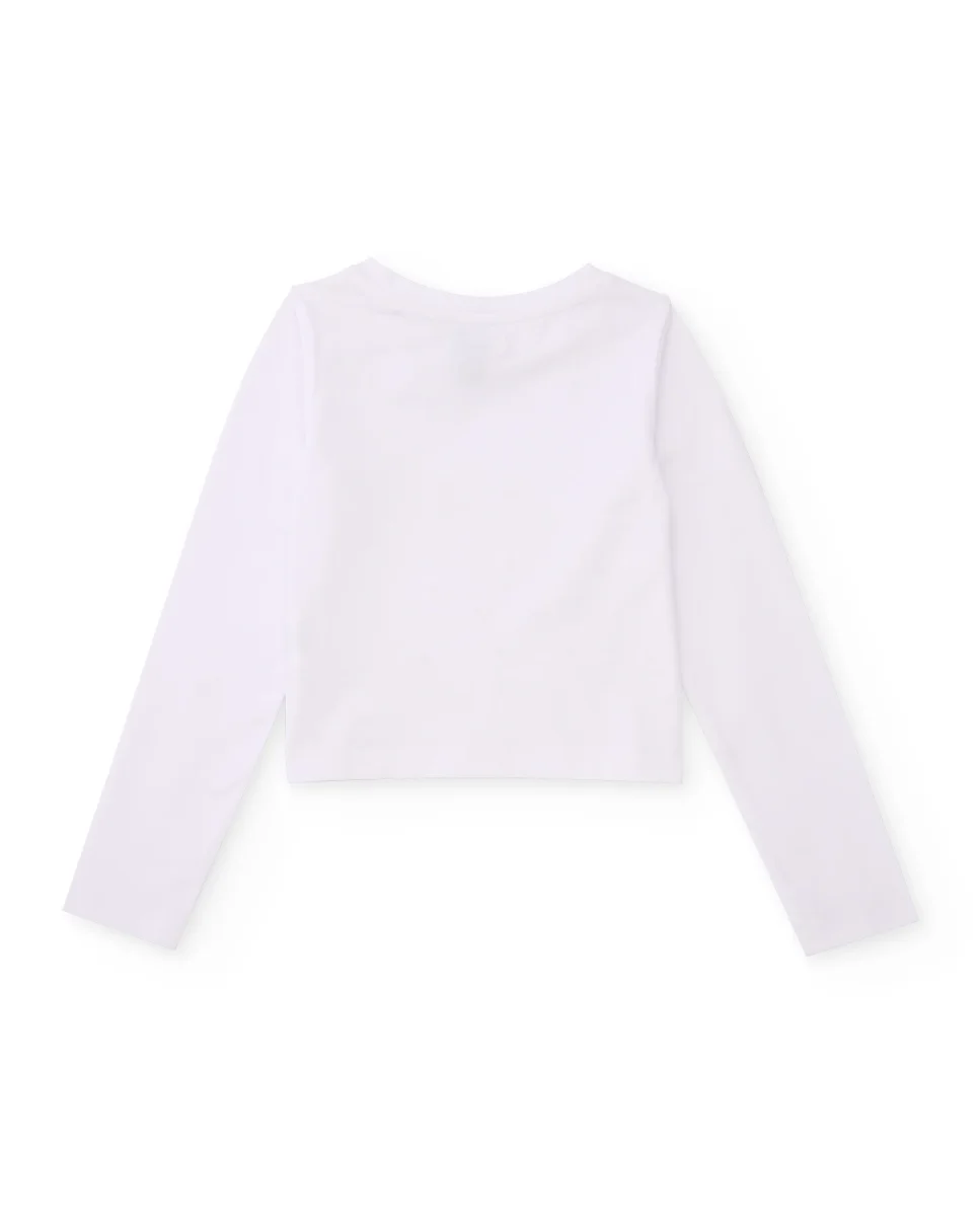 Camiseta de niña de punto con aplicaciones brillantes - Imagen 3