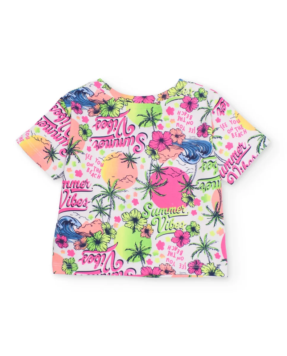 Camiseta de niña de punto con estampado veraniego - Imagen 4