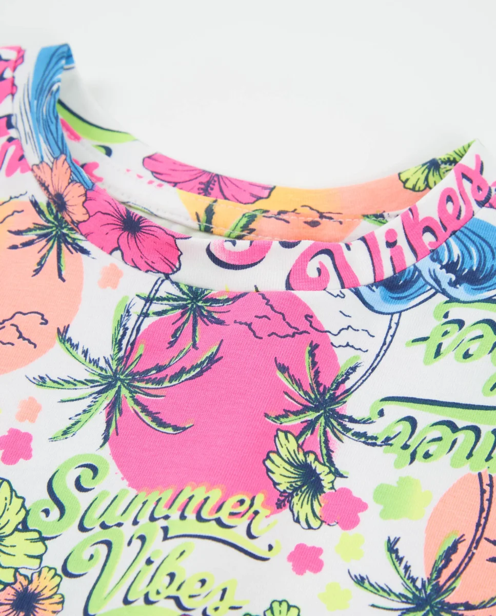 Camiseta de niña de punto con estampado veraniego - Imagen 5