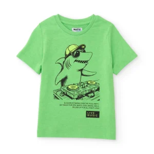 Camiseta de niño de punto con tiburón DJ