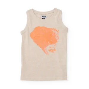 Camiseta de niño de punto con estampado de reptil