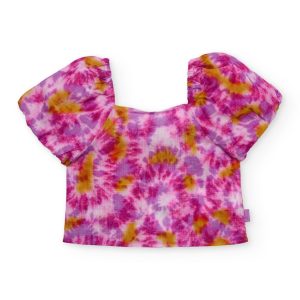 Blusa de niña de plana con diseño tie-dye