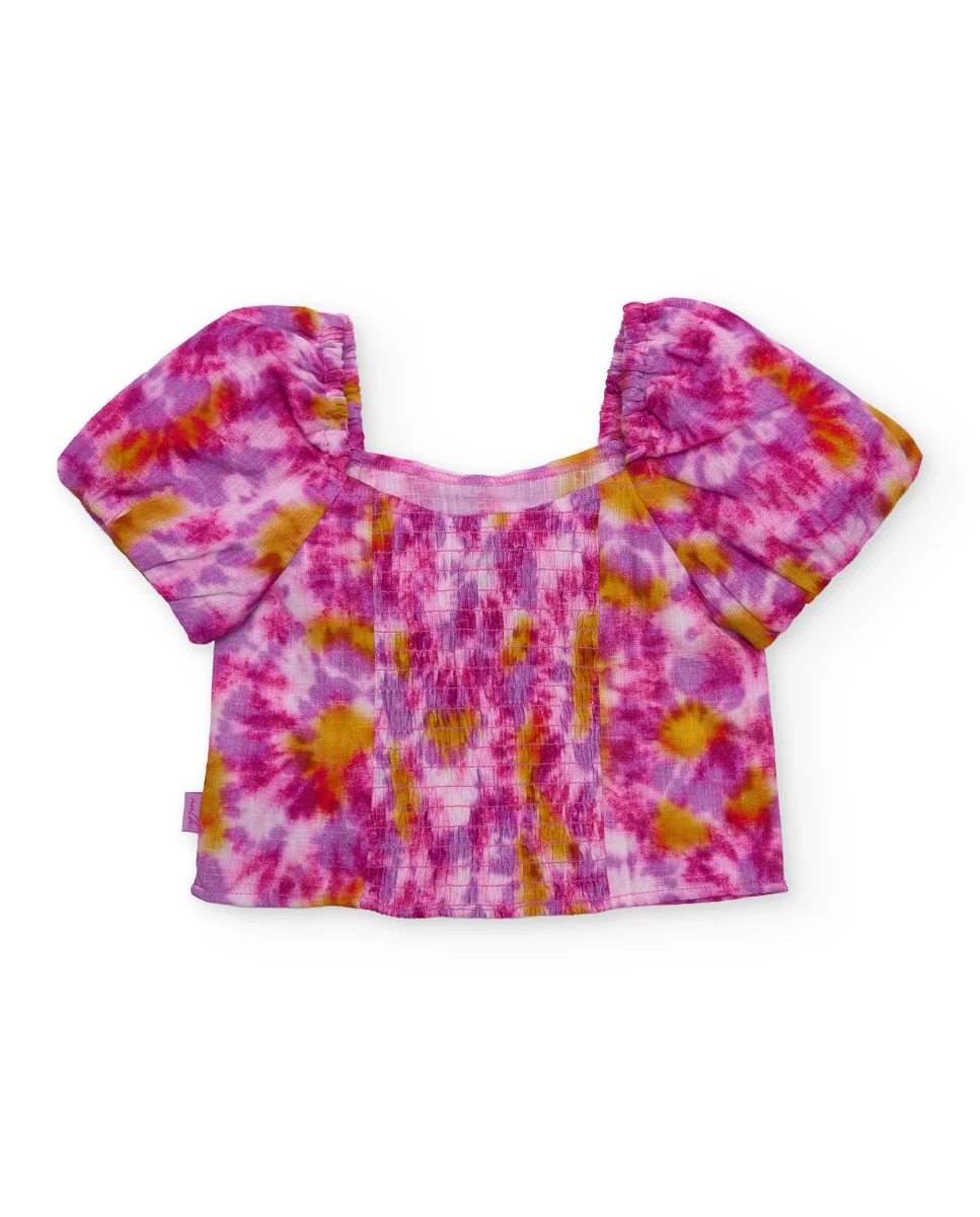 Blusa de niña de plana con diseño tie-dye - Imagen 3