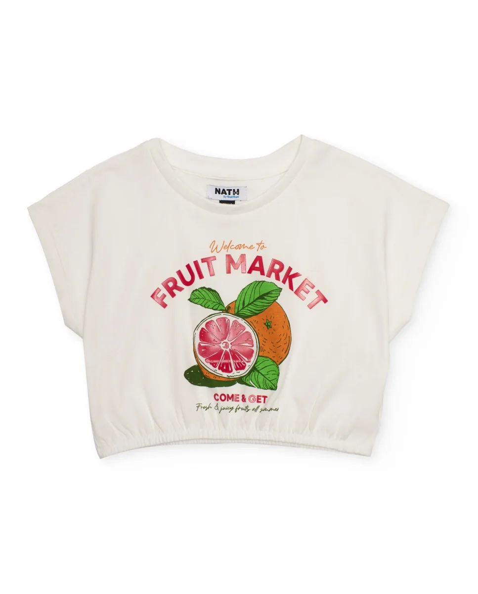 Camiseta de niña de punto con bajo engomado