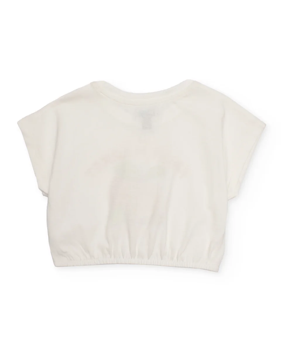 Camiseta de niña de punto con bajo engomado - Imagen 3