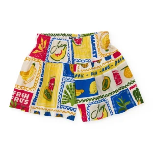 Short de niña de punto con inspiración frutal