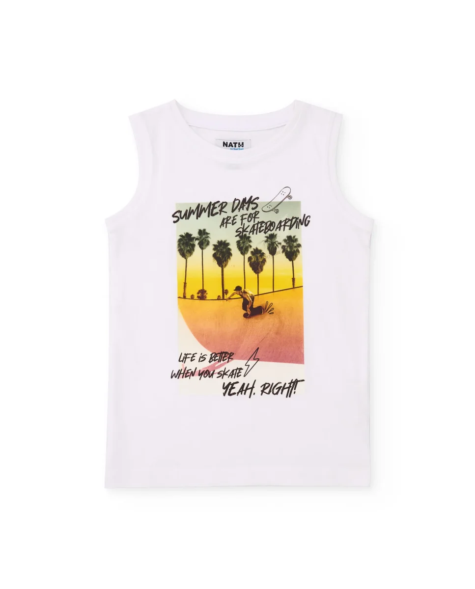 Camiseta de niño de punto con inspiración skater