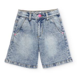 Pantalones de niña de plana y tejido denim