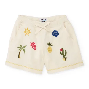 Short de niña de plana con motivos bordados