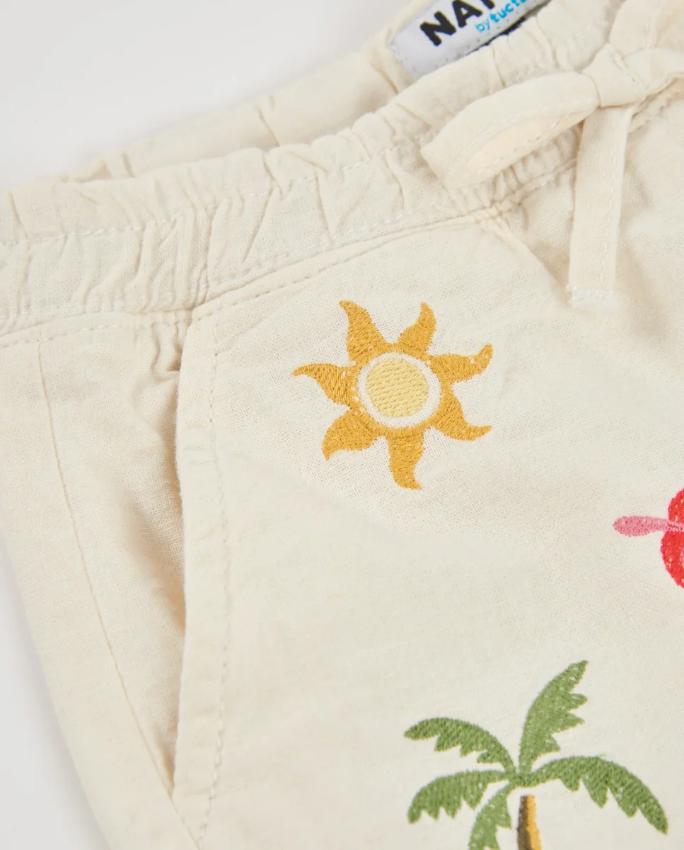 Short de niña de plana con motivos bordados - Imagen 4
