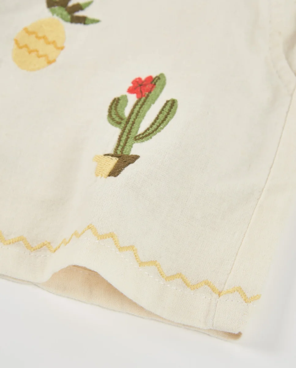 Short de niña de plana con motivos bordados - Imagen 5
