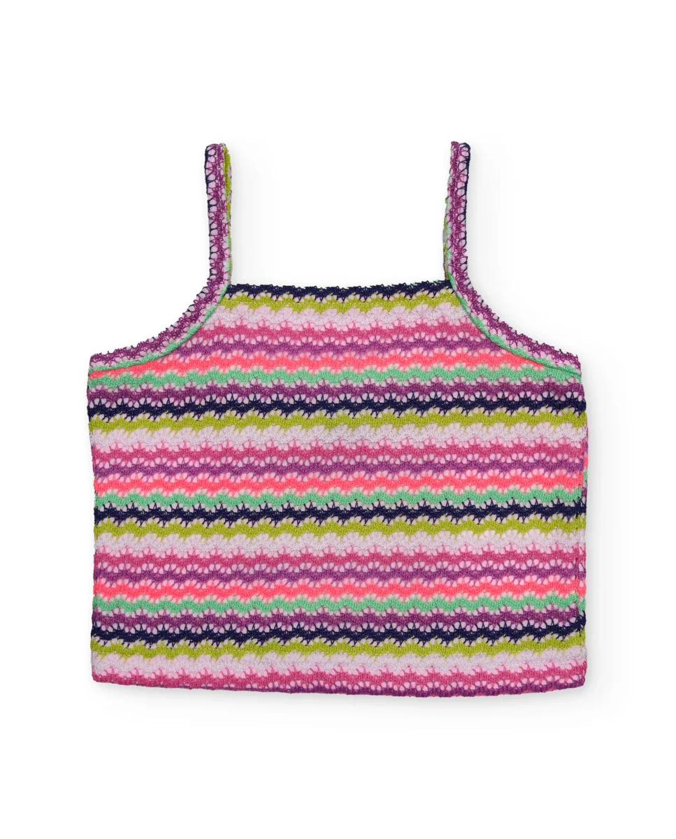 Top de niña de punto con estampado zig zag - Imagen 3