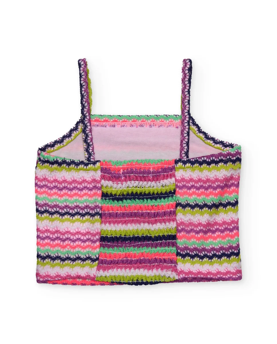 Top de niña de punto con estampado zig zag - Imagen 4