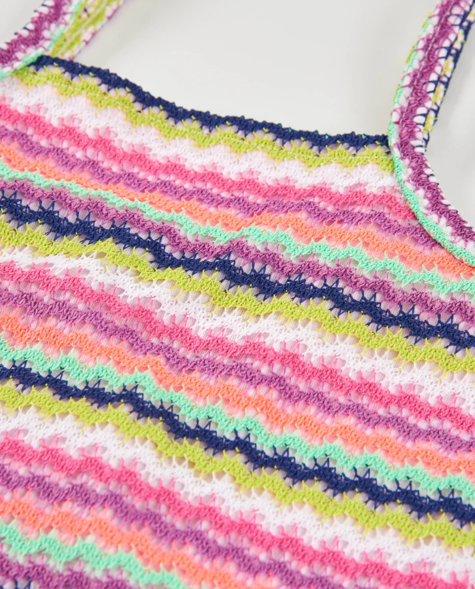 Top de niña de punto con estampado zig zag - Imagen 5