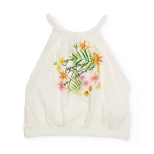 Top de niña de punto con escote halter