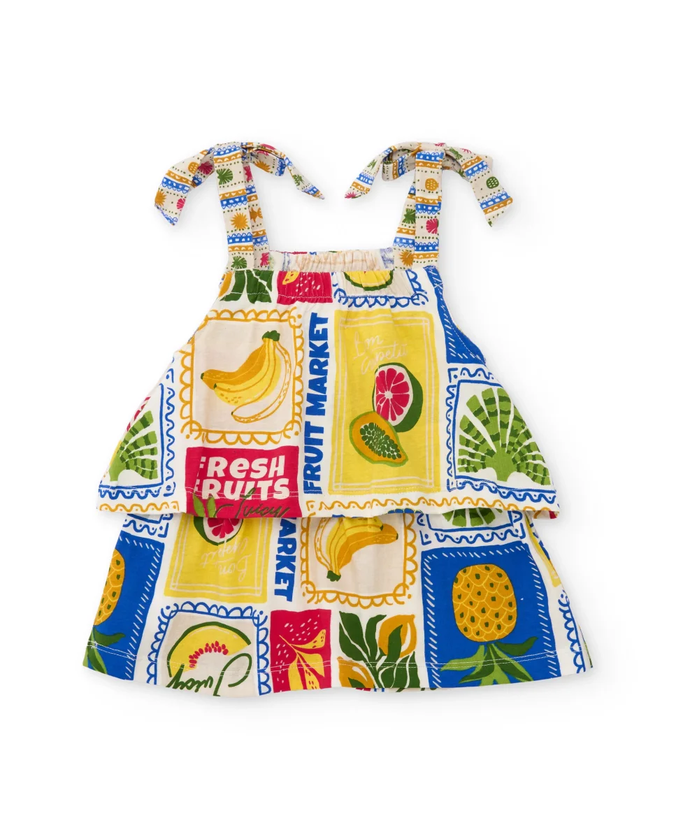 Top de niña de punto y tirantes de lazada - Imagen 3