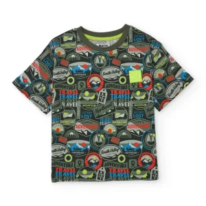 Camiseta de niño de punto con temática aventurera