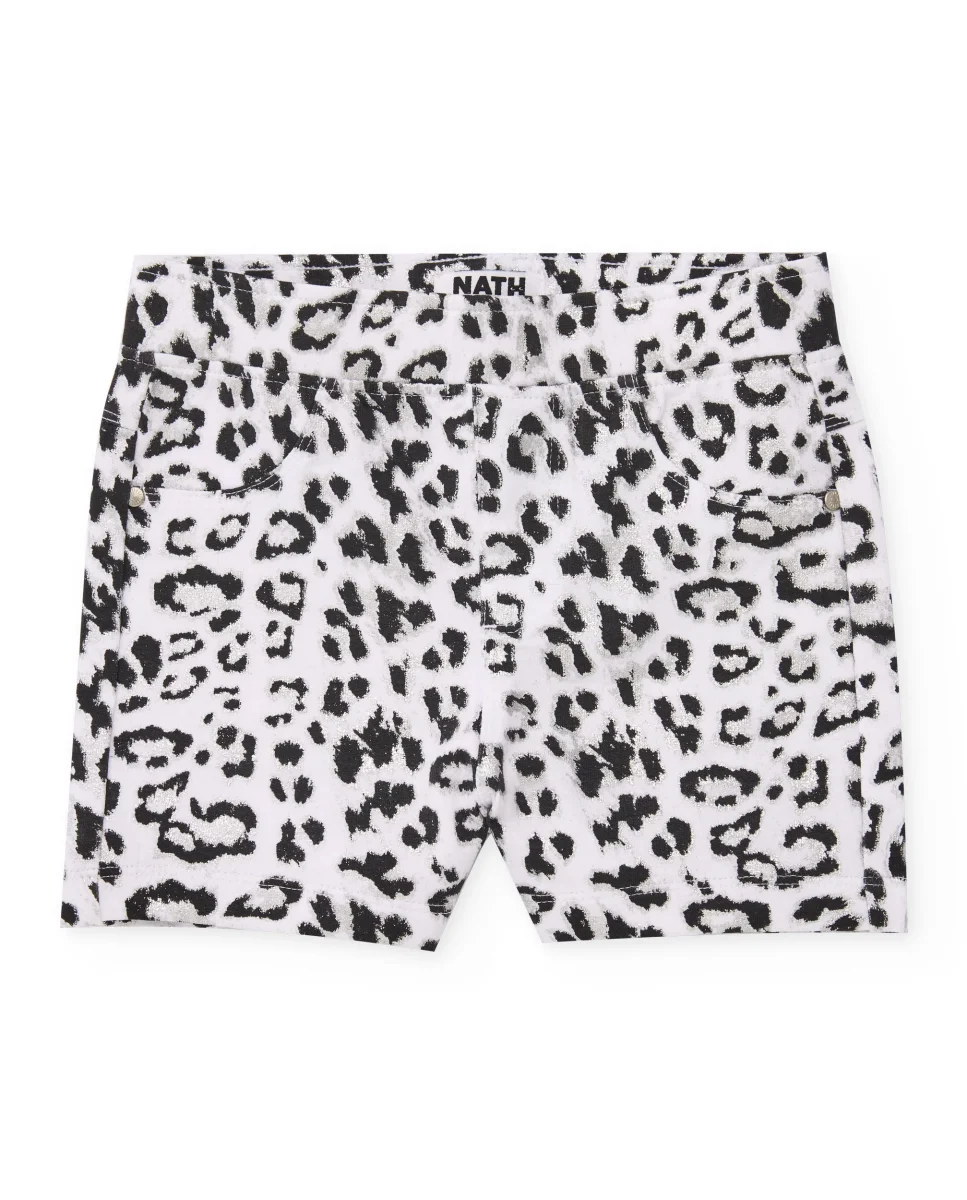Short de niña de punto con diseño animal print - Imagen 2