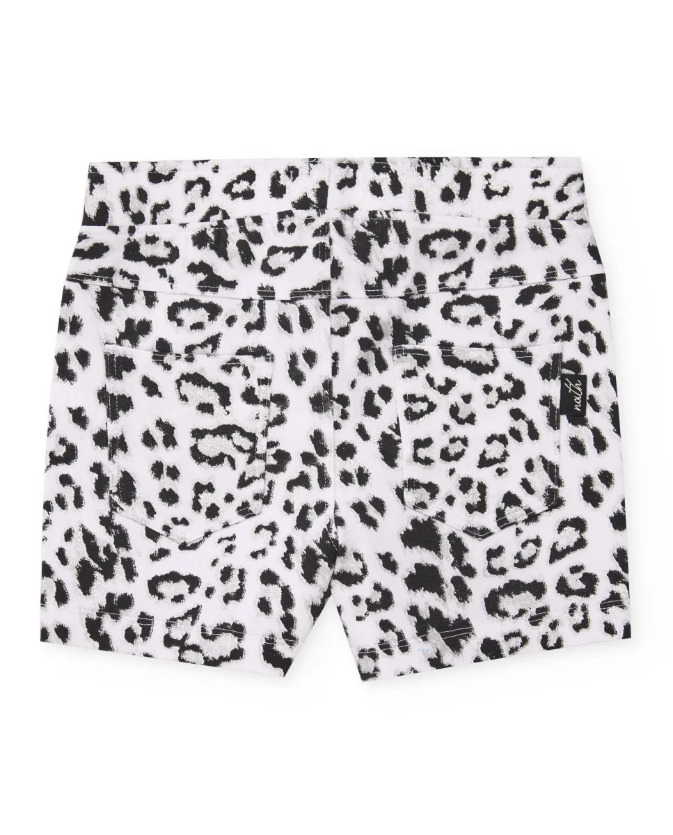 Short de niña de punto con diseño animal print - Imagen 3