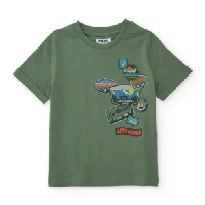 Camiseta de niño de punto con parches gráficos