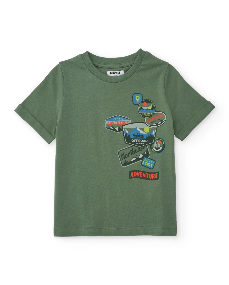 Camiseta de niño de punto con parches gráficos