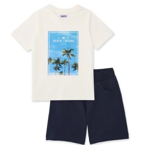 Conjunto de niño de punto con estampado frontal