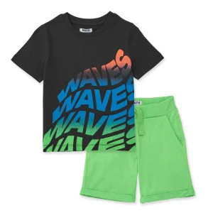 Conjunto de niño de punto con estampado degradado