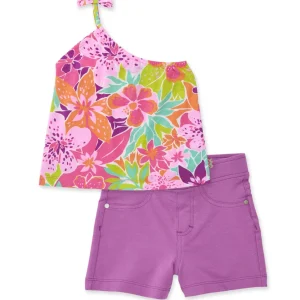 Conjunto de niña de punto con diseño asimétrico