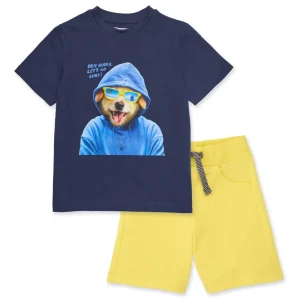 Conjunto de niño de punto con estampado divertido
