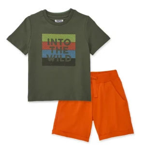Conjunto de niño de punto con mensaje gráfico