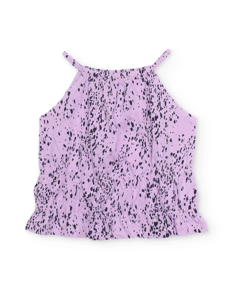 Conjunto de niña de punto con estampado moteado - Imagen 3