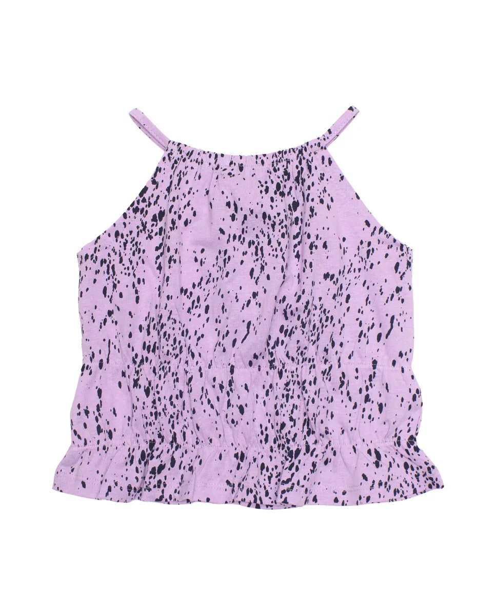 Conjunto de niña de punto con estampado moteado - Imagen 5
