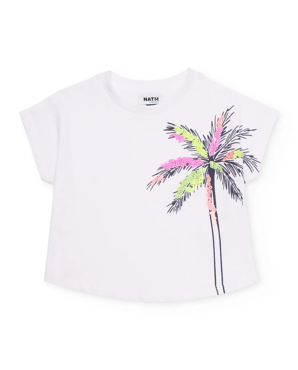 Conjunto de niña de punto con palmera en el lateral - Imagen 3