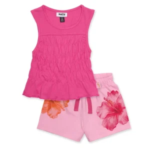 Conjunto de niña de punto con fruncido frontal