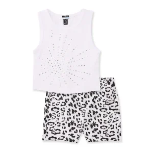 Conjunto de niña de punto y apliques brillantes