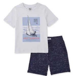 Conjunto de niño de punto con inspiración náutica