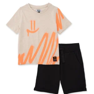 Conjunto de niño de punto con estampado artístico